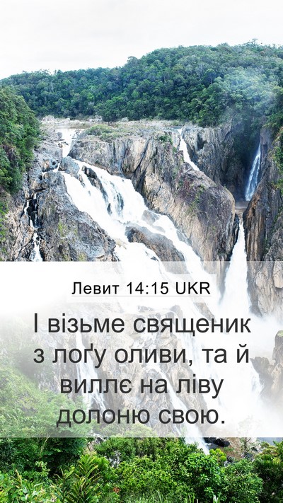 Левит 14:15 UKR Bible Verse Image