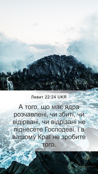Левит 22:24 UKR Mobile Phone Wallpaper - А того, що має ядра - Mobile Bible Verse Wallpaper