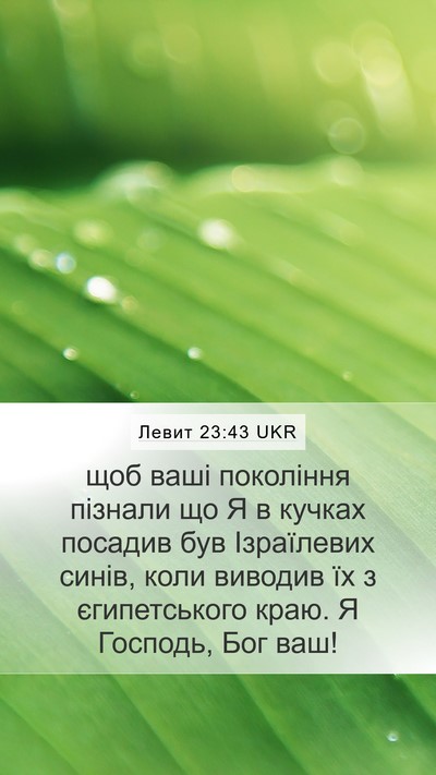 Левит 23:43 UKR Bible Verse Image