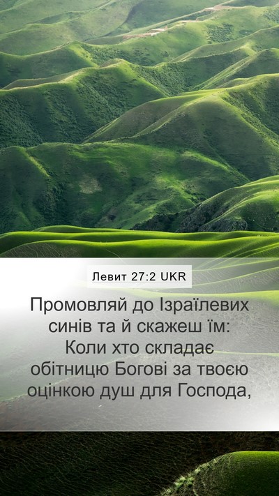 Левит 27:2 UKR Bible Verse Image
