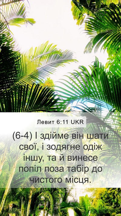 Левит 6:11 UKR Mobile Phone Wallpaper - (6-4) І здійме він шати свої, - Mobile Bible Verse Wallpaper