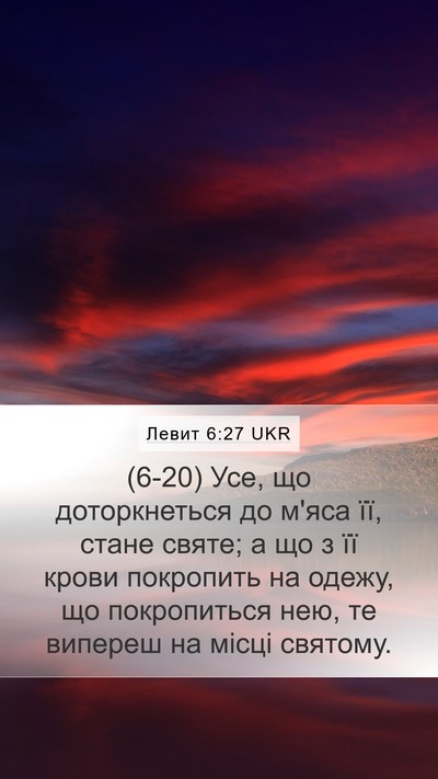 Левит 6:27 UKR Bible Verse Image
