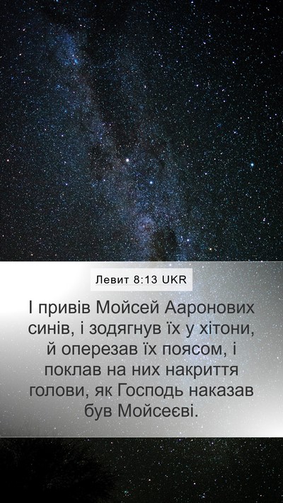 Левит 8:13 UKR Bible Verse Image