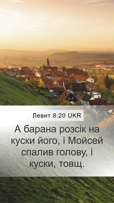 Левит 8:20 UKR Mobile Phone Wallpaper - А барана розсік на куски - Mobile Bible Verse Wallpaper