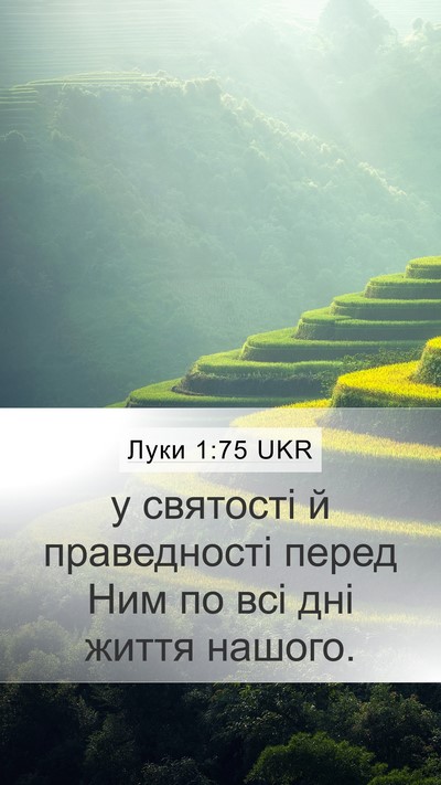 Луки 1:75 UKR Bible Verse Image