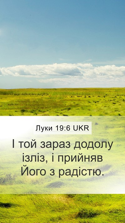Луки 19:6 UKR Bible Verse Image