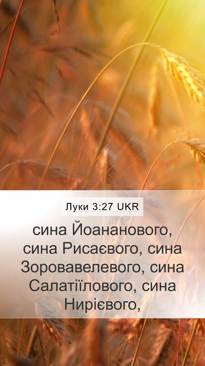 Луки 3:27 UKR Mobile Phone Wallpaper - сина Йоананового, сина - Mobile Bible Verse Wallpaper
