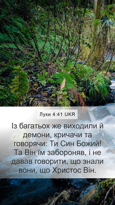 Луки 4:41 UKR Mobile Phone Wallpaper - Із багатьох же виходили й - Mobile Bible Verse Wallpaper