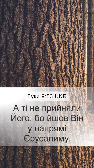 Луки 9:53 UKR Mobile Phone Wallpaper - А ті не прийняли Його, бо - Mobile Bible Verse Wallpaper