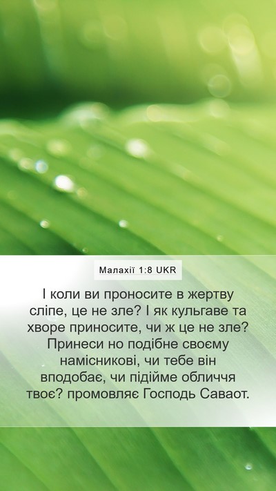 Малахії 1:8 UKR Bible Verse Image