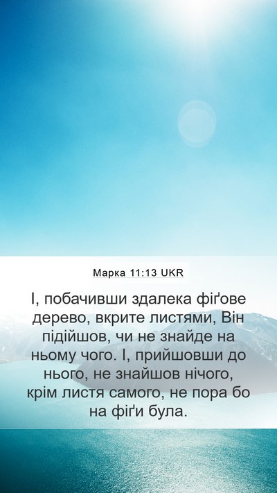 Марка 11:13 UKR Mobile Phone Wallpaper - І, побачивши здалека - Mobile Bible Verse Wallpaper