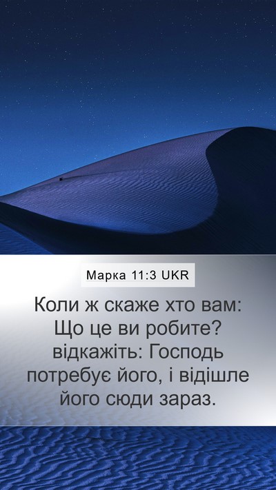 Марка 11:3 UKR Mobile Phone Wallpaper - Коли ж скаже хто вам: Що це - Mobile Bible Verse Wallpaper