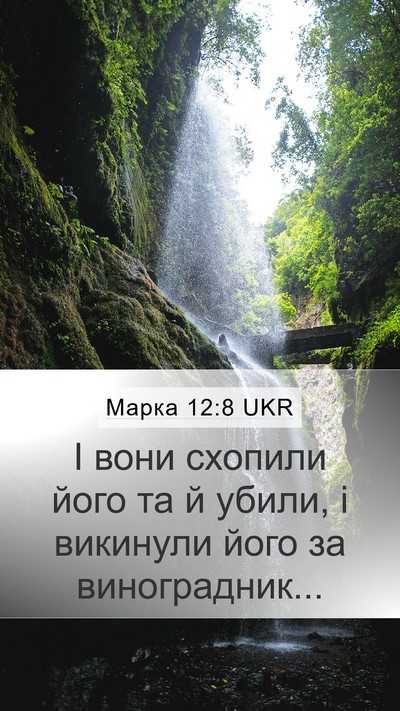 Марка 12:8 UKR Mobile Phone Wallpaper - І вони схопили його та й - Mobile Bible Verse Wallpaper
