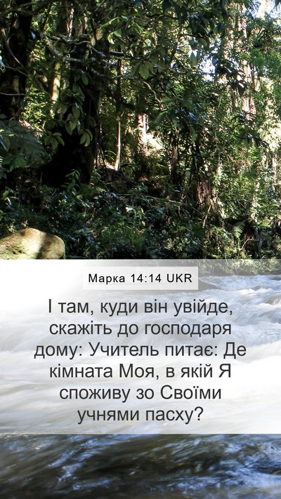 Марка 14:14 UKR Mobile Phone Wallpaper - І там, куди він увійде, - Mobile Bible Verse Wallpaper