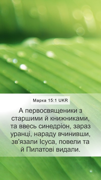 Марка 15:1 UKR Bible Verse Image