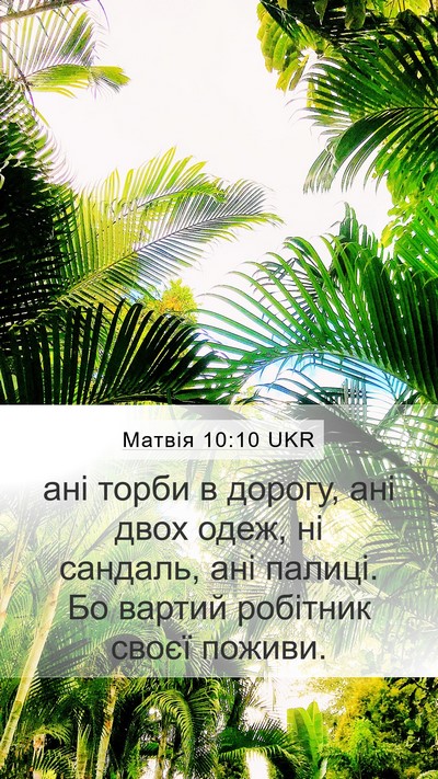 Матвія 10:10 UKR Bible Verse Image