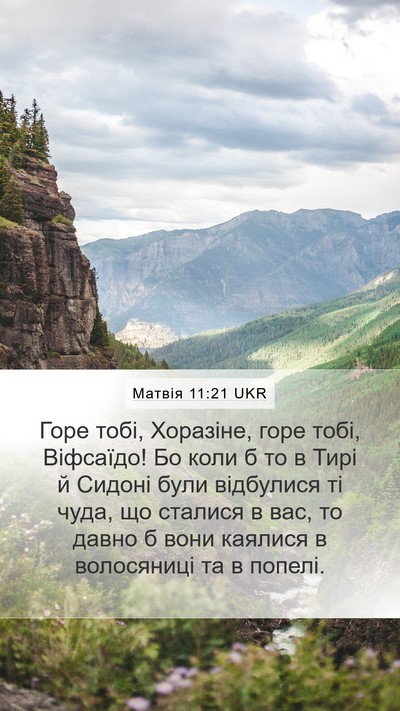 Матвія 11:21 UKR Bible Verse Image
