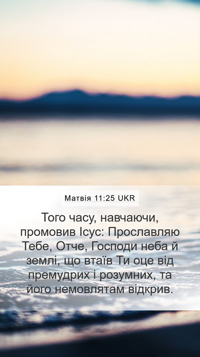 Матвія 11:25 UKR Bible Verse Image