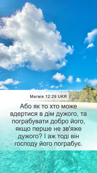 Матвія 12:29 UKR Bible Verse Image