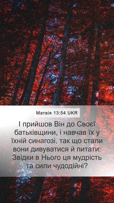 Матвія 13:54 UKR Bible Verse Image