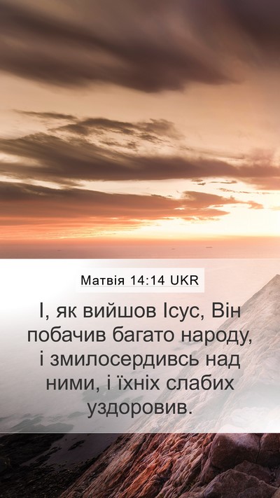 Матвія 14:14 UKR Bible Verse Image