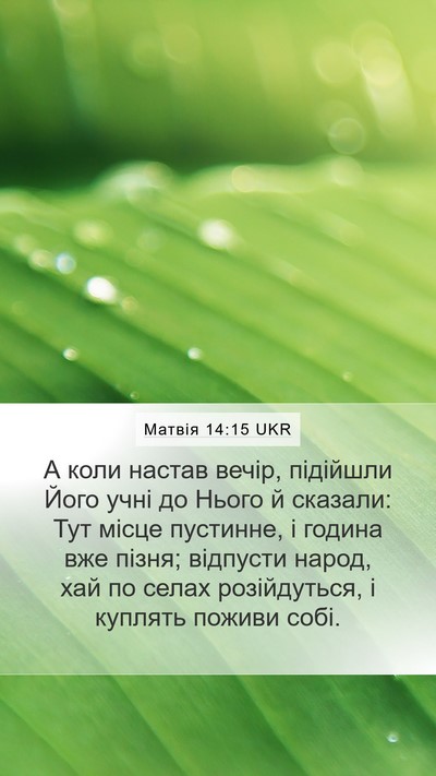 Матвія 14:15 UKR Bible Verse Image