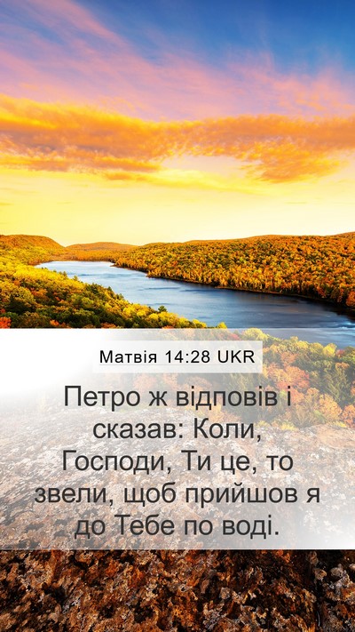 Матвія 14:28 UKR Mobile Phone Wallpaper - Петро ж відповів і сказав: - Mobile Bible Verse Wallpaper