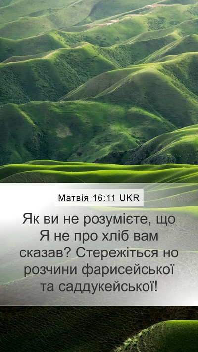 Матвія 16:11 UKR Bible Verse Image