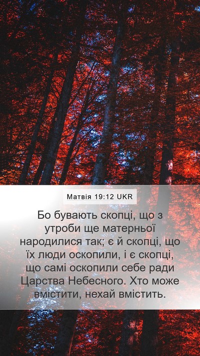 Матвія 19:12 UKR Mobile Phone Wallpaper - Бо бувають скопці, що з - Mobile Bible Verse Wallpaper