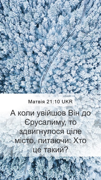 Матвія 21:10 UKR Mobile Phone Wallpaper - А коли увійшов Він до - Mobile Bible Verse Wallpaper