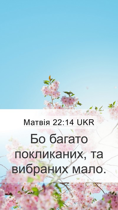 Матвія 22:14 UKR Bible Verse Image