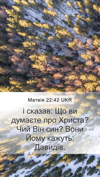 Матвія 22:42 UKR Bible Verse Image