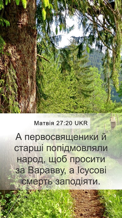 Матвія 27:20 UKR Bible Verse Image