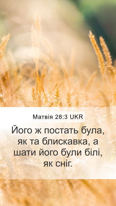 Матвія 28:3 UKR Bible Verse Image