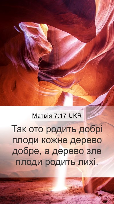Матвія 7:17 UKR Mobile Phone Wallpaper - Так ото родить добрі плоди - Mobile Bible Verse Wallpaper