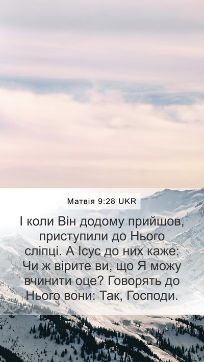 Матвія 9:28 UKR Bible Verse Image