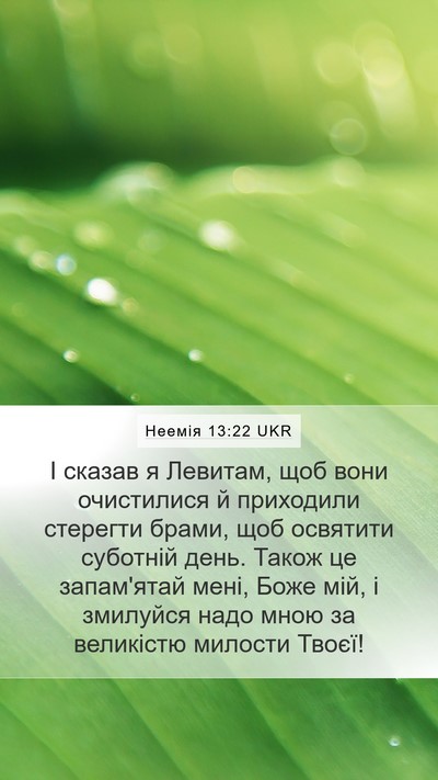 Неемія 13:22 UKR Bible Verse Image