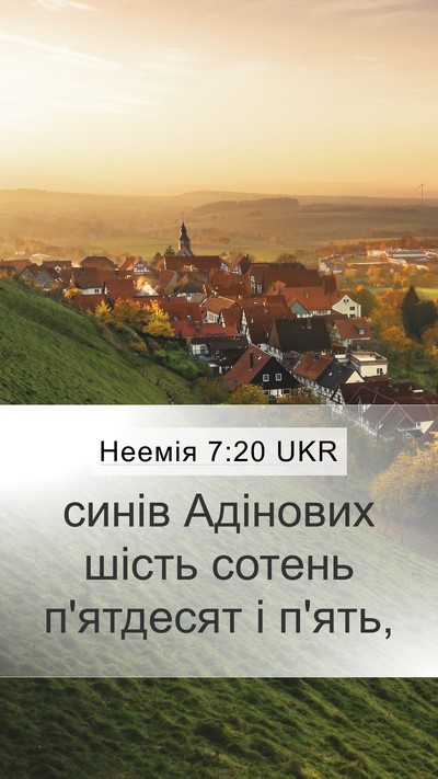 Неемія 7:20 UKR Mobile Phone Wallpaper - синів Адінових шість - Mobile Bible Verse Wallpaper