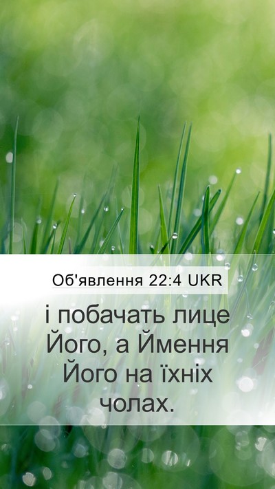 Об'явлення 22:4 UKR Bible Verse Image