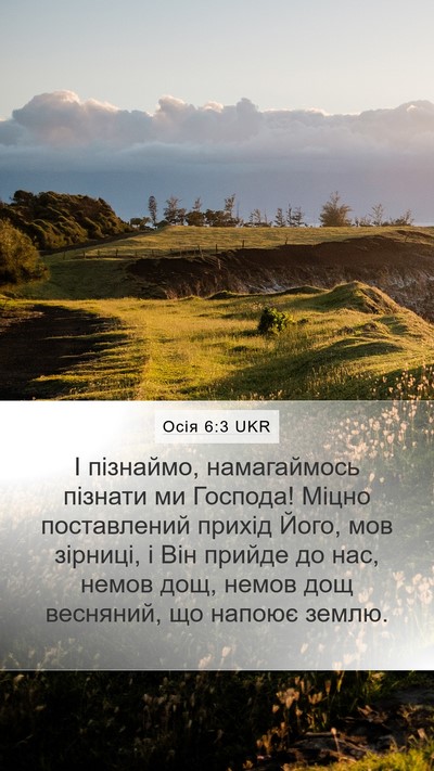 Осія 6:3 UKR Bible Verse Image
