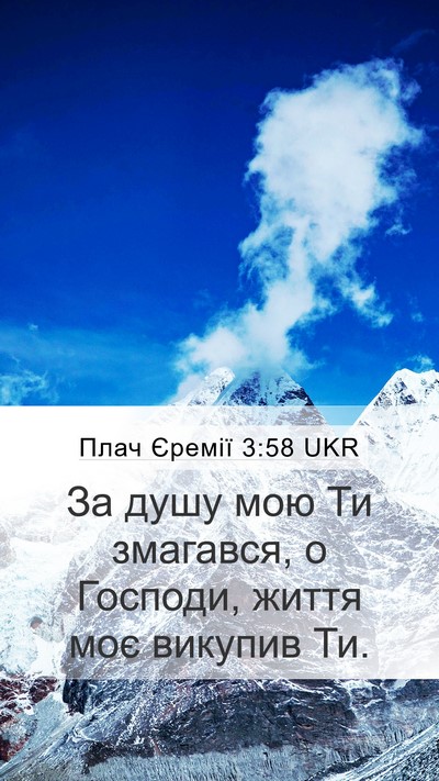 Плач Єремії 3:58 UKR Bible Verse Image