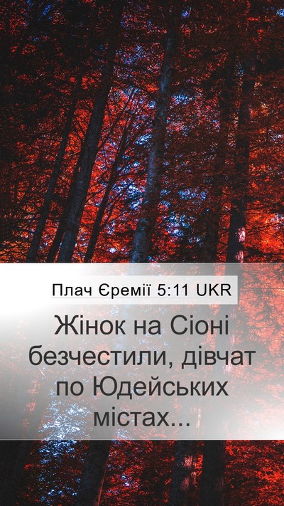 Плач Єремії 5:11 UKR Bible Verse Image