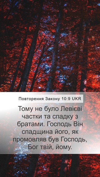 Повторення Закону 10:9 UKR Bible Verse Image