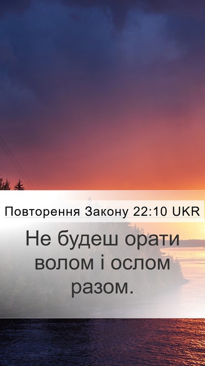 Повторення Закону 22:10 UKR Mobile Phone Wallpaper - Не будеш орати волом і - Mobile Bible Verse Wallpaper