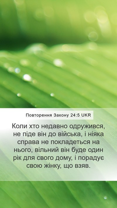 Повторення Закону 24:5 UKR Bible Verse Image