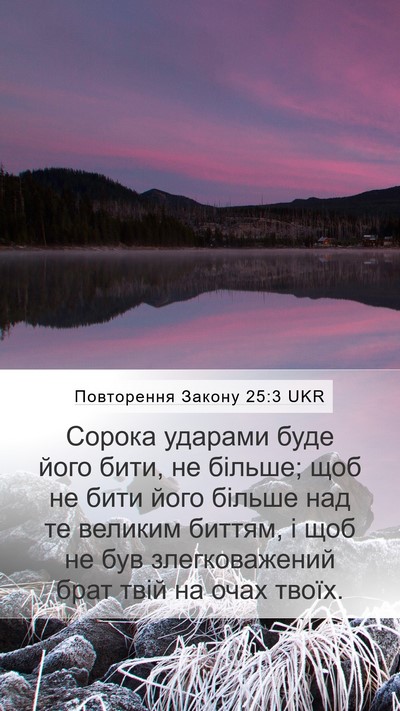 Повторення Закону 25:3 UKR Mobile Phone Wallpaper - Сорока ударами буде його - Mobile Bible Verse Wallpaper