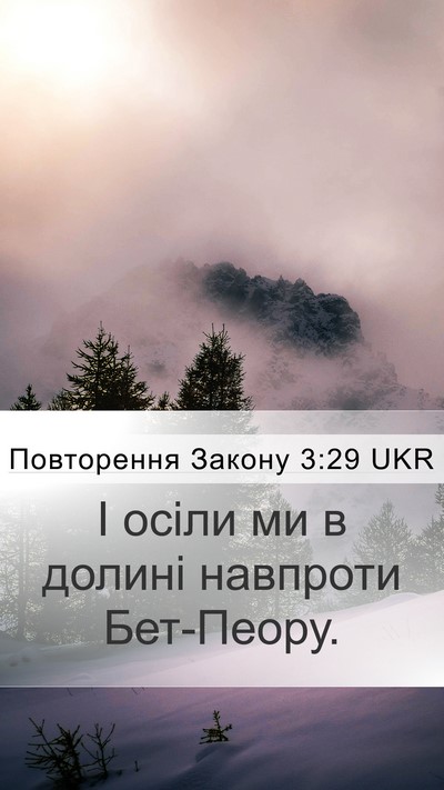 Повторення Закону 3:29 UKR Bible Verse Image