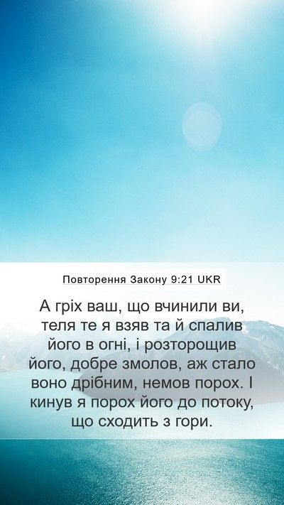 Повторення Закону 9:21 UKR Bible Verse Image