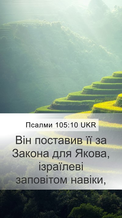 Псалми 105:10 UKR Mobile Phone Wallpaper - Він поставив її за Закона - Mobile Bible Verse Wallpaper