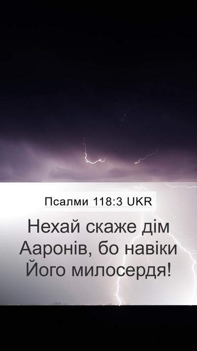 Псалми 118:3 UKR Mobile Phone Wallpaper - Нехай скаже дім Ааронів, бо - Mobile Bible Verse Wallpaper